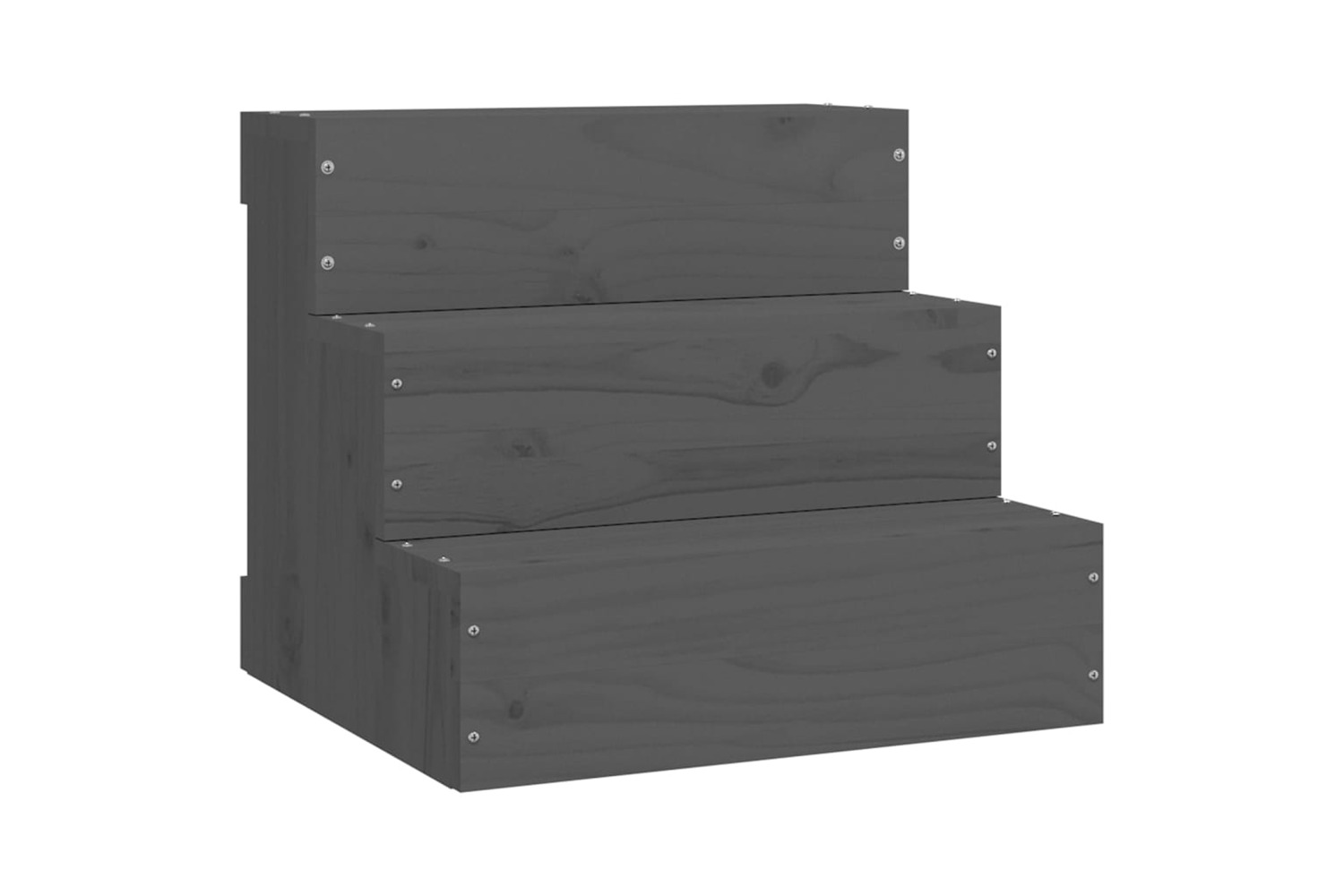 vidaXL 822463 Pet Stair Grey 40x37.5x35cm Solid Wood Pine