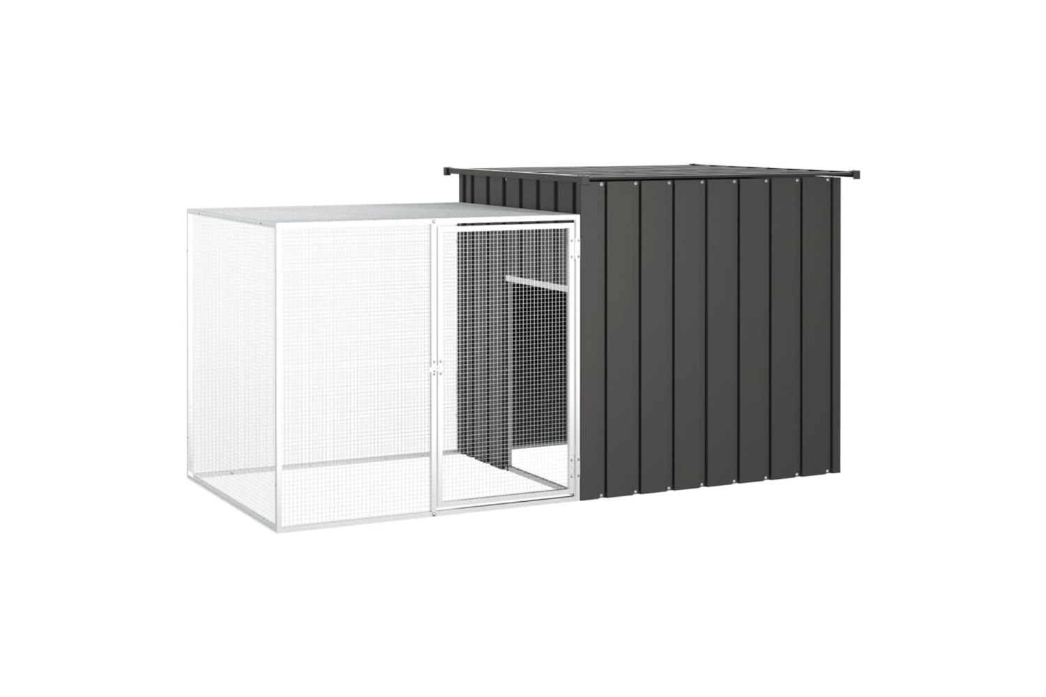 vidaXL 3155527 Rabbit Cage Anthracite 200x91x100cm Galvanised Steel