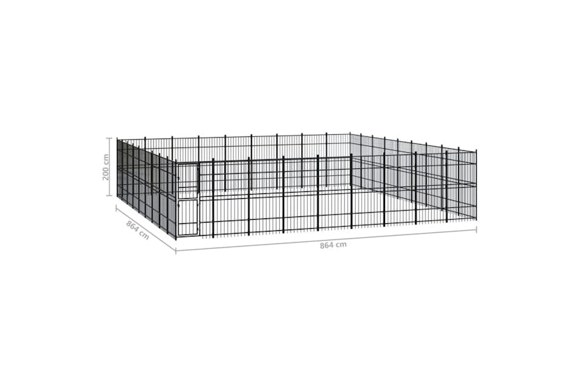 Vidaxl 3098007 Outdoor Dog Kennel Steel 74.65 M2