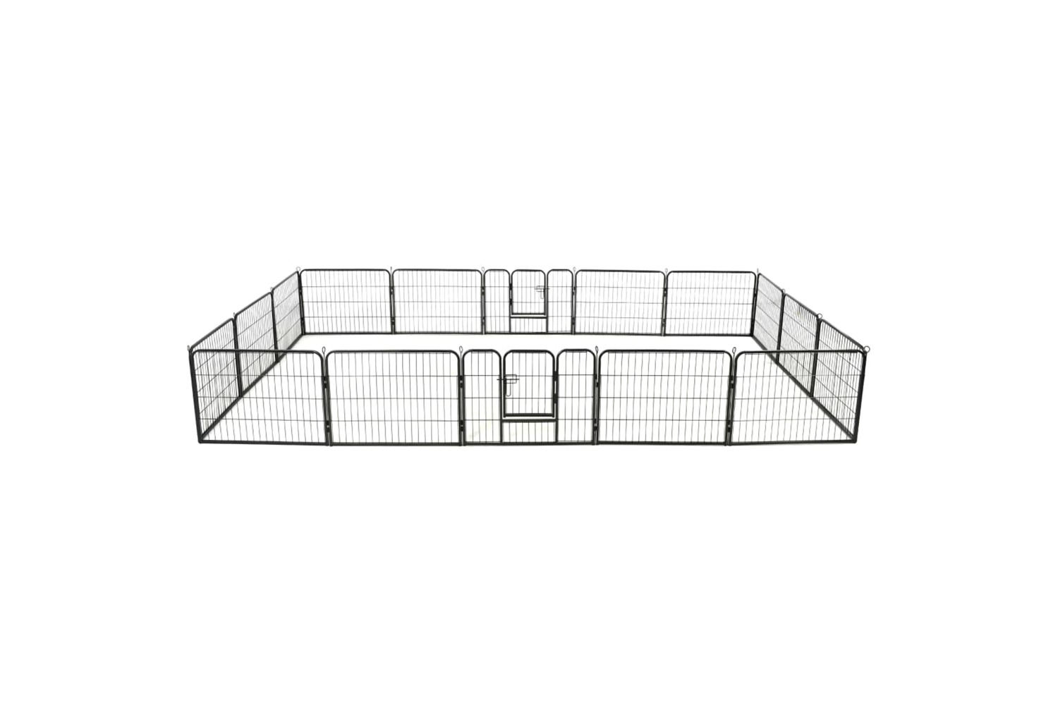 vidaXL 275492 Dog Playpen 16 Panels Steel 60x80cm Black