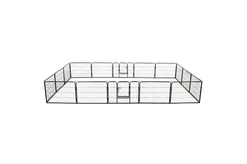 Vidaxl 275492 Dog Playpen 16 Panels Steel 60x80 Cm Black