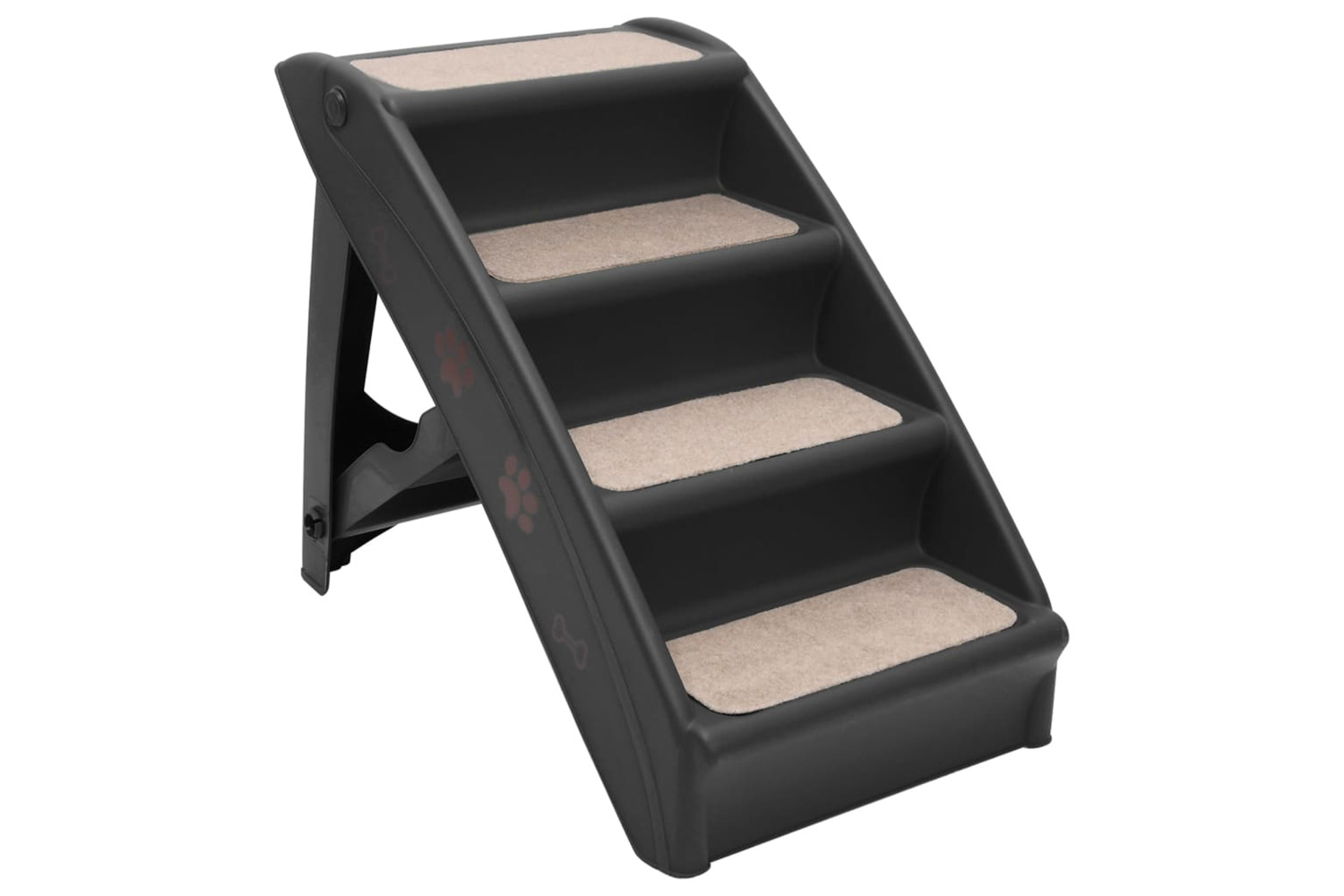 vidaXL 170985 Folding Dog Stairs Black 62x40x49.5cm