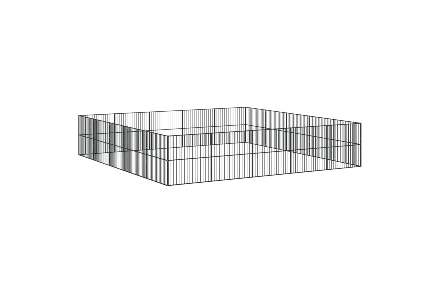 vidaXL 3209556 Dog Playpen 20 Panels Black Galvanised Steel