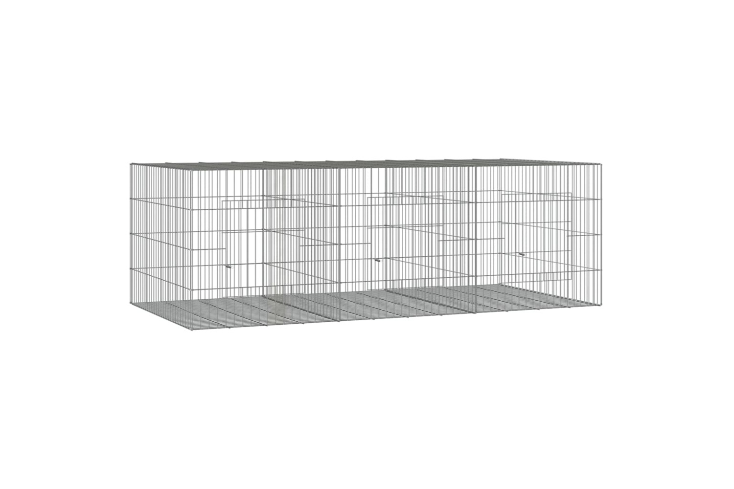 vidaXL 171569 3-panel Rabbit Cage 163x79x54cm Galvanised Iron