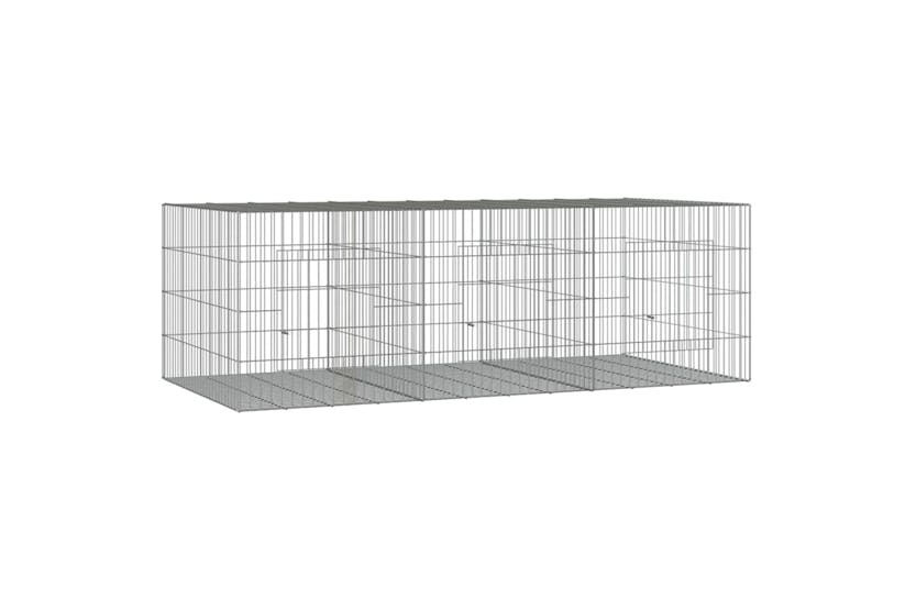 Vidaxl 171569 3-panel Rabbit Cage 163x79x54 Cm Galvanised Iron