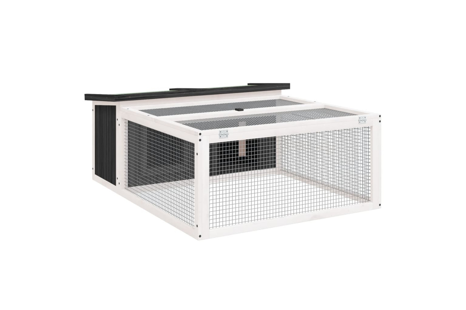 vidaXL 172287 Rabbit Hutch Grey 117.5x97x47.5cm Solid Wood Pine