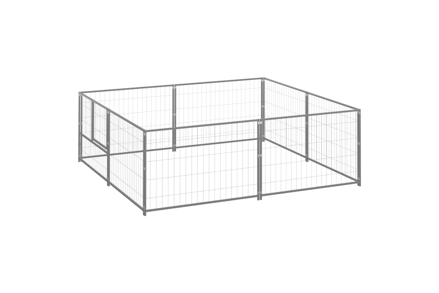 vidaXL 3082118 Dog Kennel Silver 4 M2 Steel