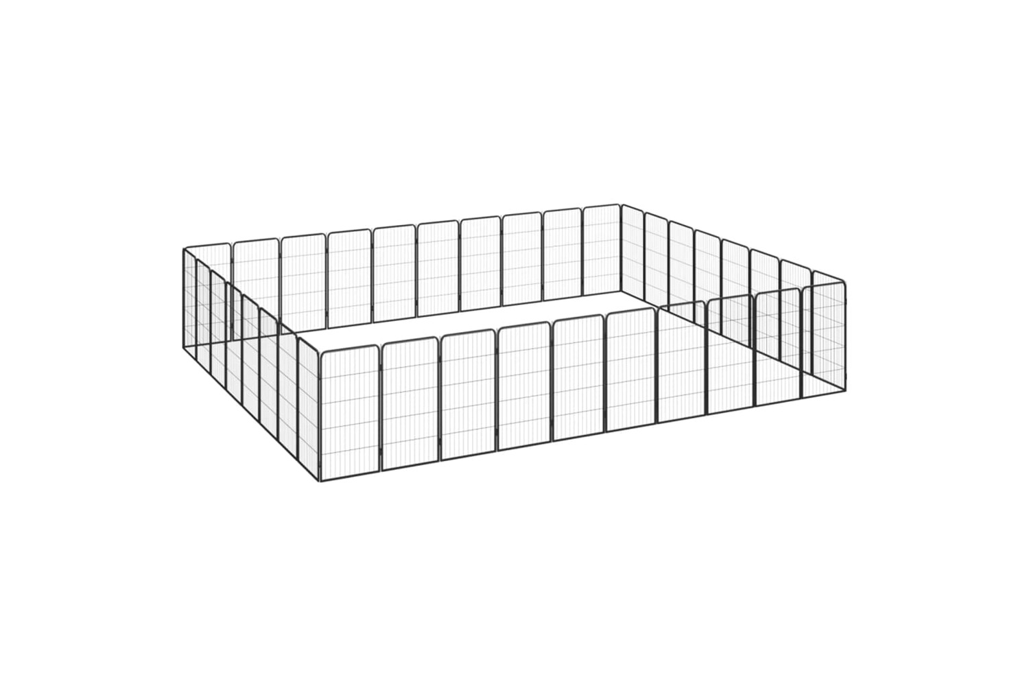 vidaXL 3115965 36-panel Dog Playpen Black 50x100cm Powder-coated Steel