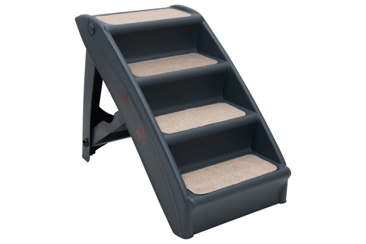 vidaXL 171172 Folding 4-step Dog Stairs Dark Grey
