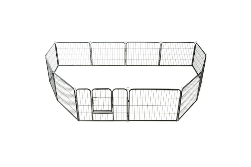 Vidaxl 170573 Dog Playpen 12 Panels Steel 80x60 Cm Black