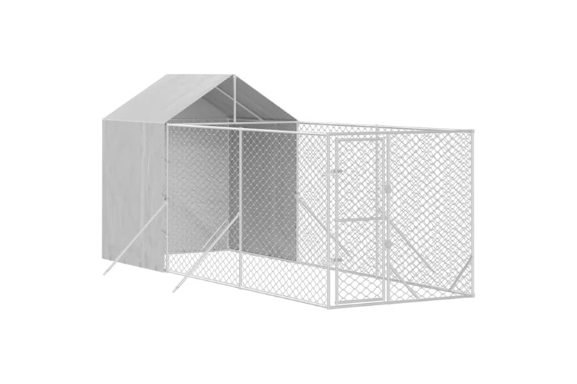 Vidaxl 3190475 Outdoor Dog Kennel With Roof Silver 2x6x2.5 M Galvanised Steel