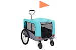 Vidaxl 92441 2-in-1 Pet Bike Trailer & Jogging Stroller Blue And Grey