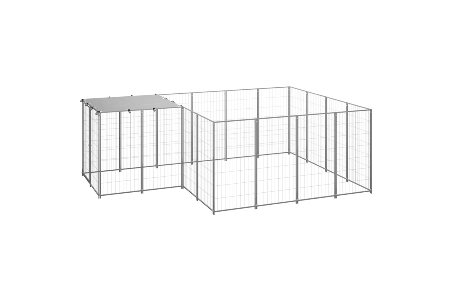 vidaXL 3082208 Dog Kennel Silver 6.05 M2 Steel