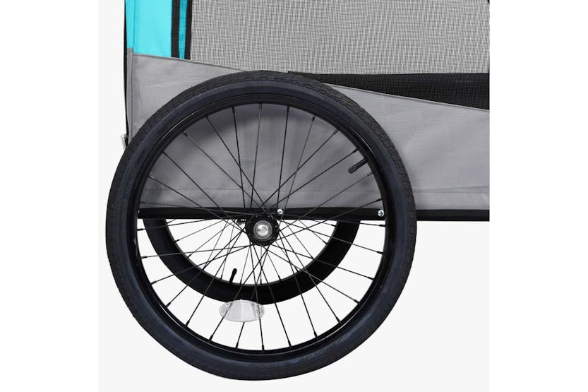 Vidaxl 92441 2-in-1 Pet Bike Trailer & Jogging Stroller Blue And Grey