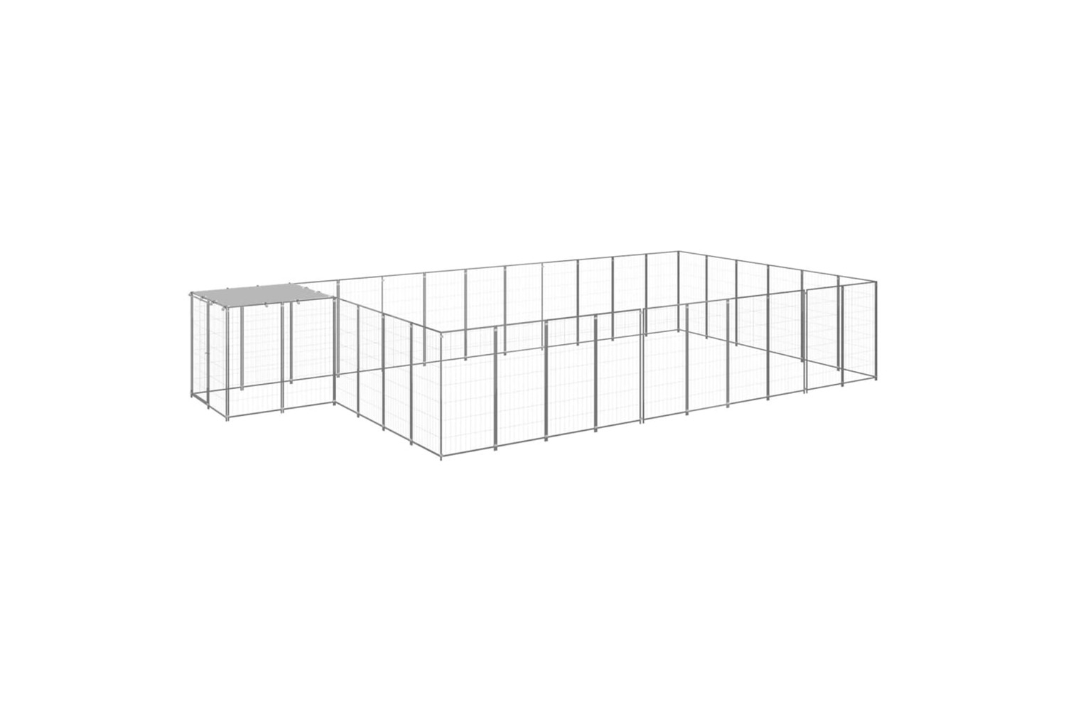 vidaXL 3082222 Dog Kennel Silver 19.36 M2 Steel