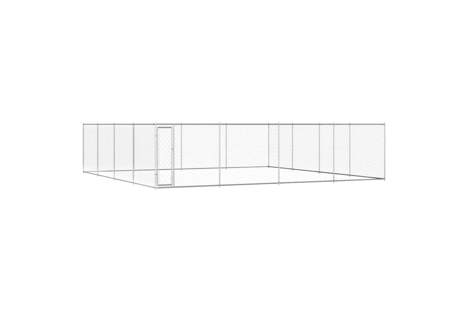 Vidaxl Outdoor Dog Kennel Galvanised Steel 760x760x185 Cm