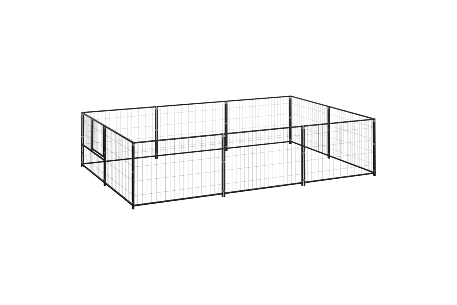 vidaXL 3082110 Dog Kennel Black 6 M2 Steel