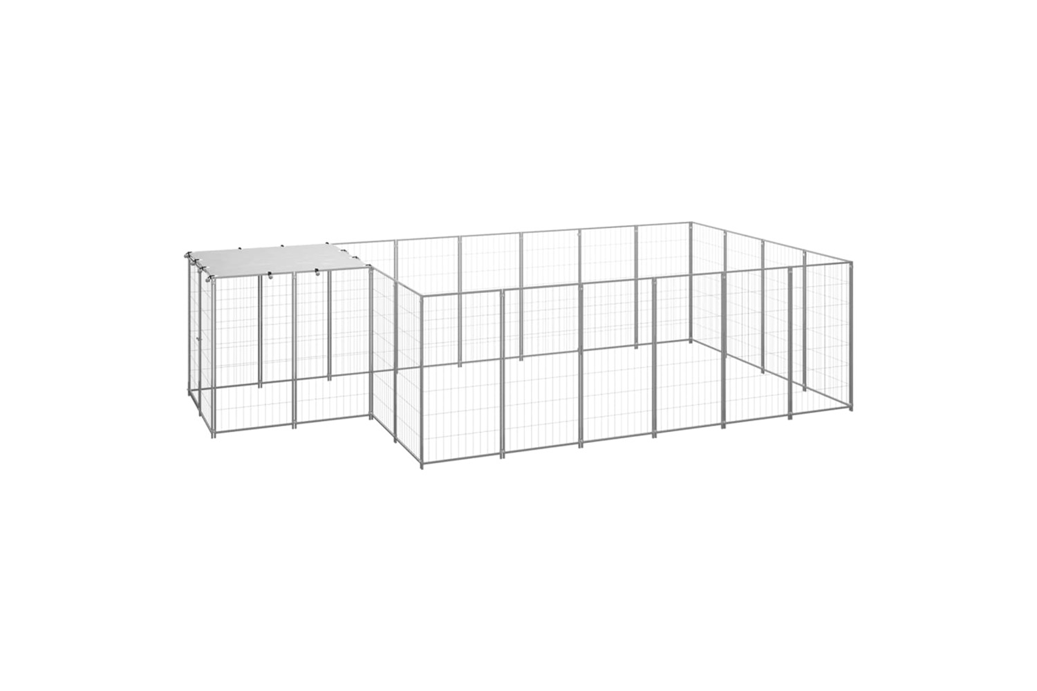 vidaXL 3082209 Dog Kennel Silver 8.47 M2 Steel