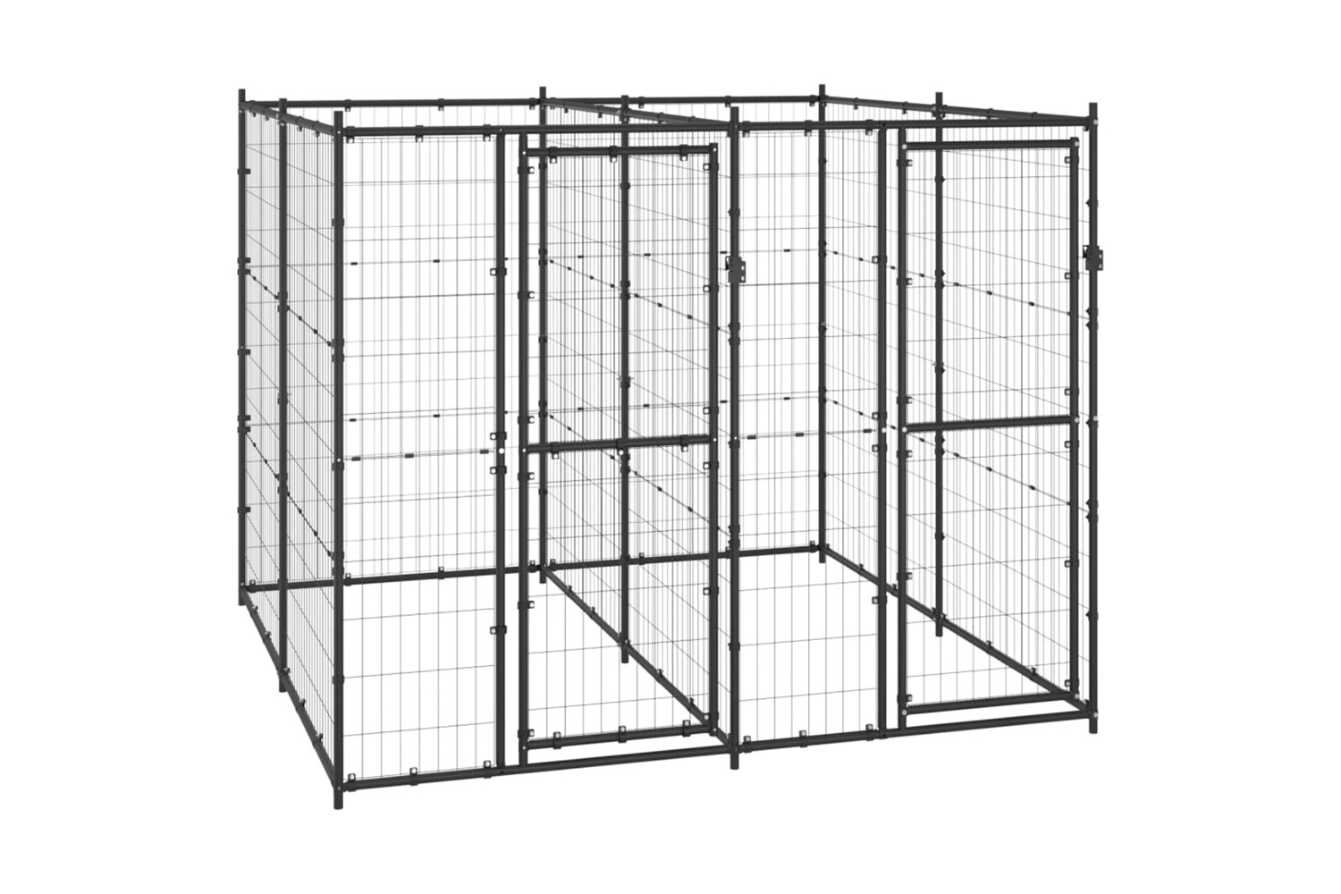 vidaXL 3082260 Outdoor Dog Kennel Steel 4.84 M2