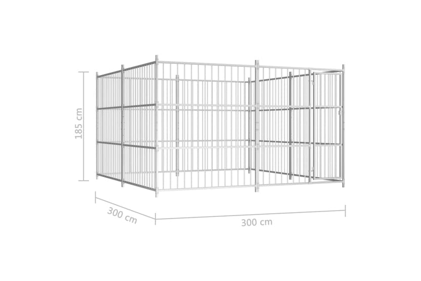 Vidaxl 144624 Outdoor Dog Kennel 300x300x185 Cm