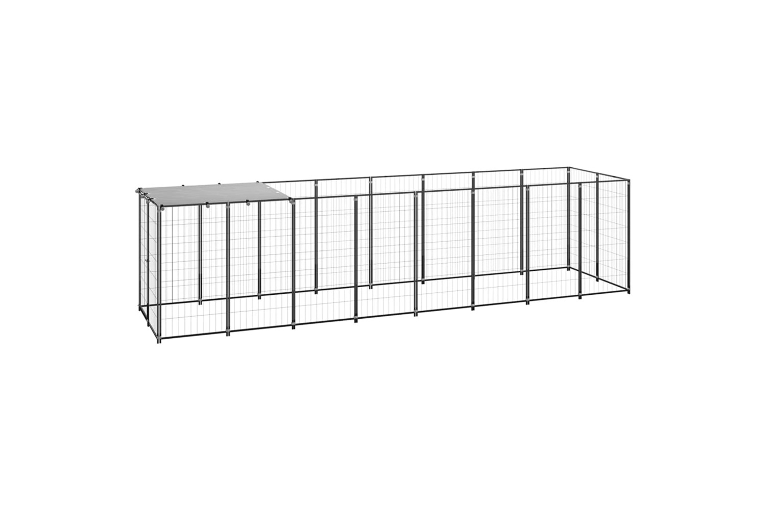 vidaXL 3082200 Dog Kennel Black 4.84 M2 Steel