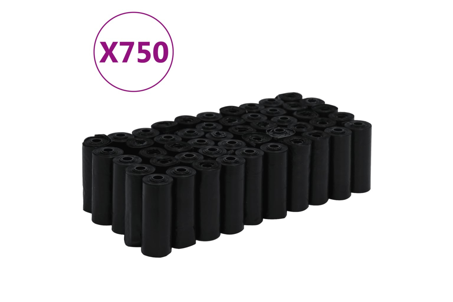 vidaXL Dog Poop Bags 750 Pcs Black 30x20cm Pe