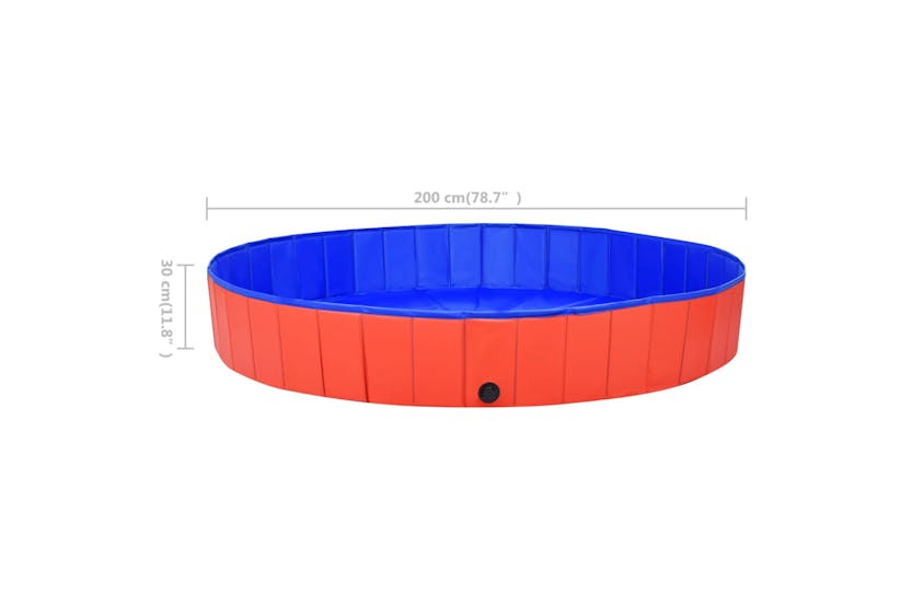 Vidaxl 92600 Foldable Dog Swimming Pool Red 200x30 Cm Pvc