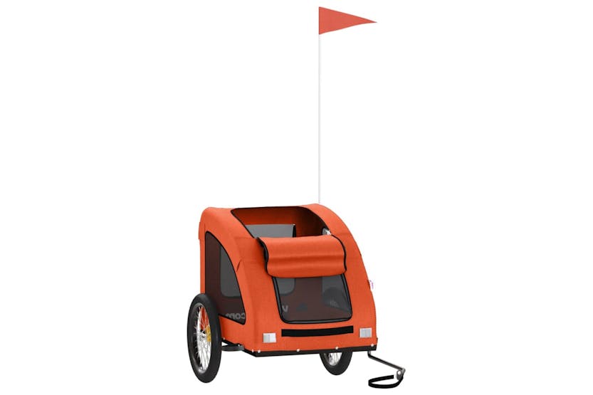 Vidaxl 93963 Pet Bike Trailer Orange Oxford Fabric And Iron