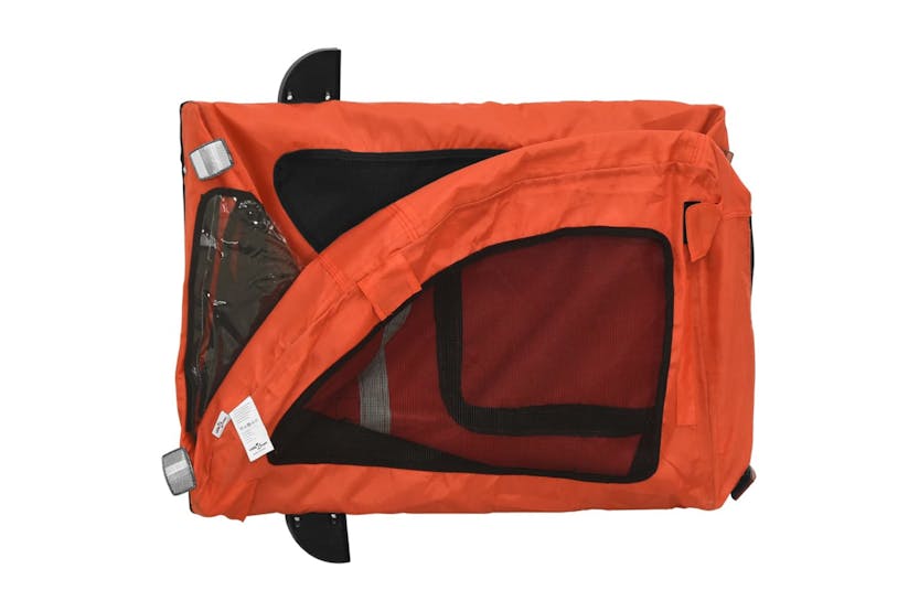 Vidaxl 93963 Pet Bike Trailer Orange Oxford Fabric And Iron