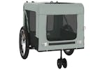 Vidaxl 93937 Pet Bike Trailer Grey And Black Oxford Fabric And Iron