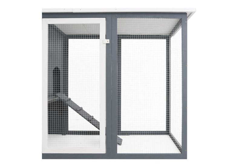 Vidaxl 170846 Outdoor Chicken Cage Hen House With 1 Egg Cage Grey Wood