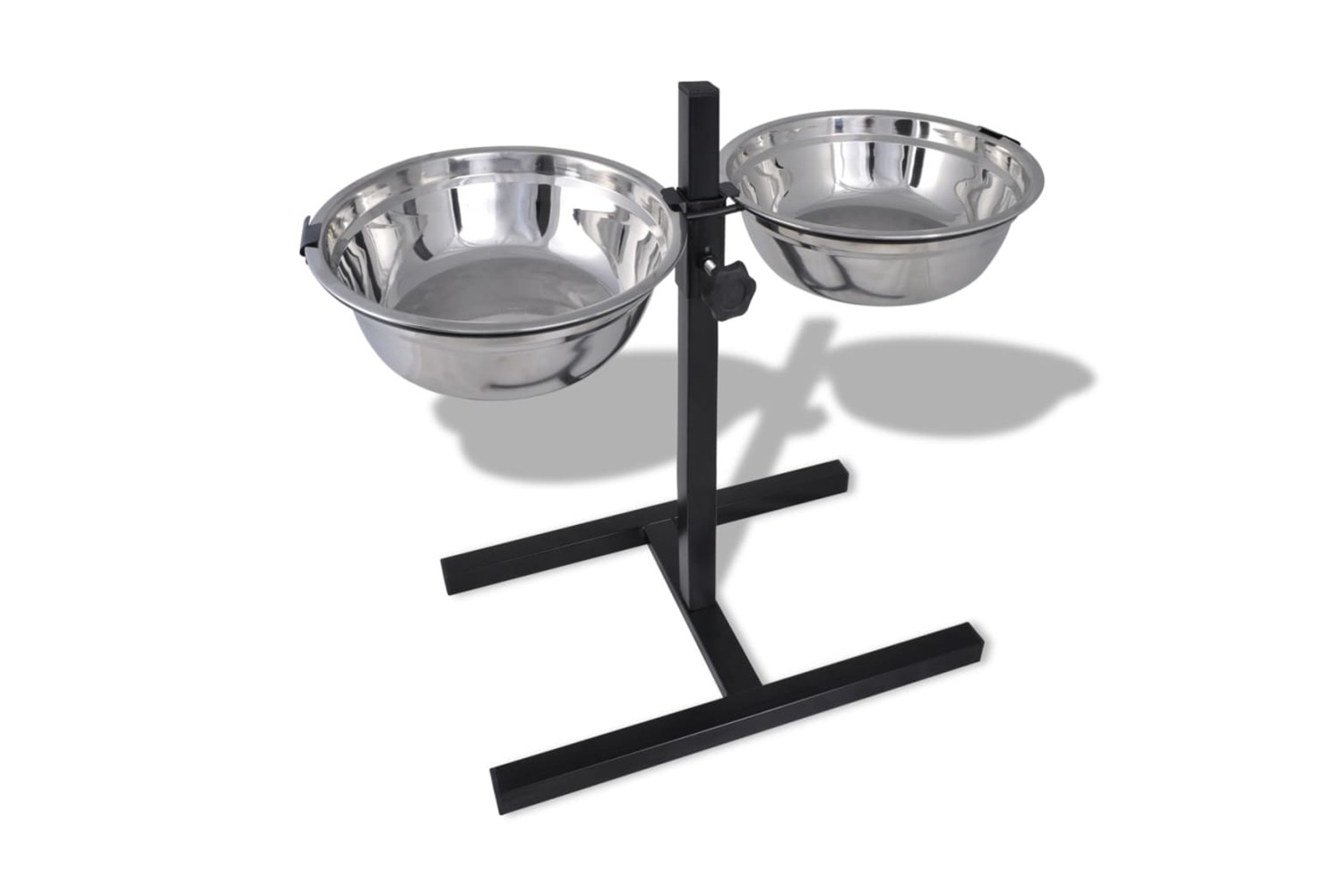 vidaXL 170091 Adjustable Double Diner Pet Dog Feeding Stand & 2 X 1.6l Stainless Steel Bowls