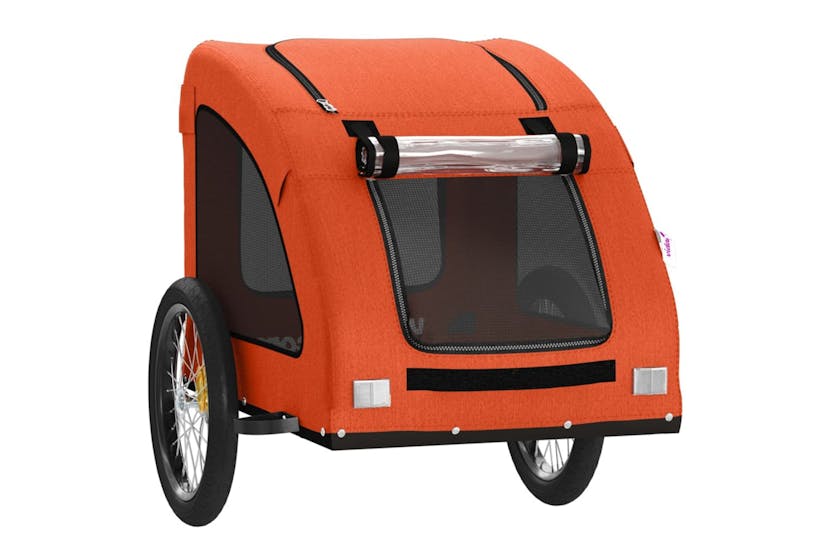 Vidaxl 93963 Pet Bike Trailer Orange Oxford Fabric And Iron