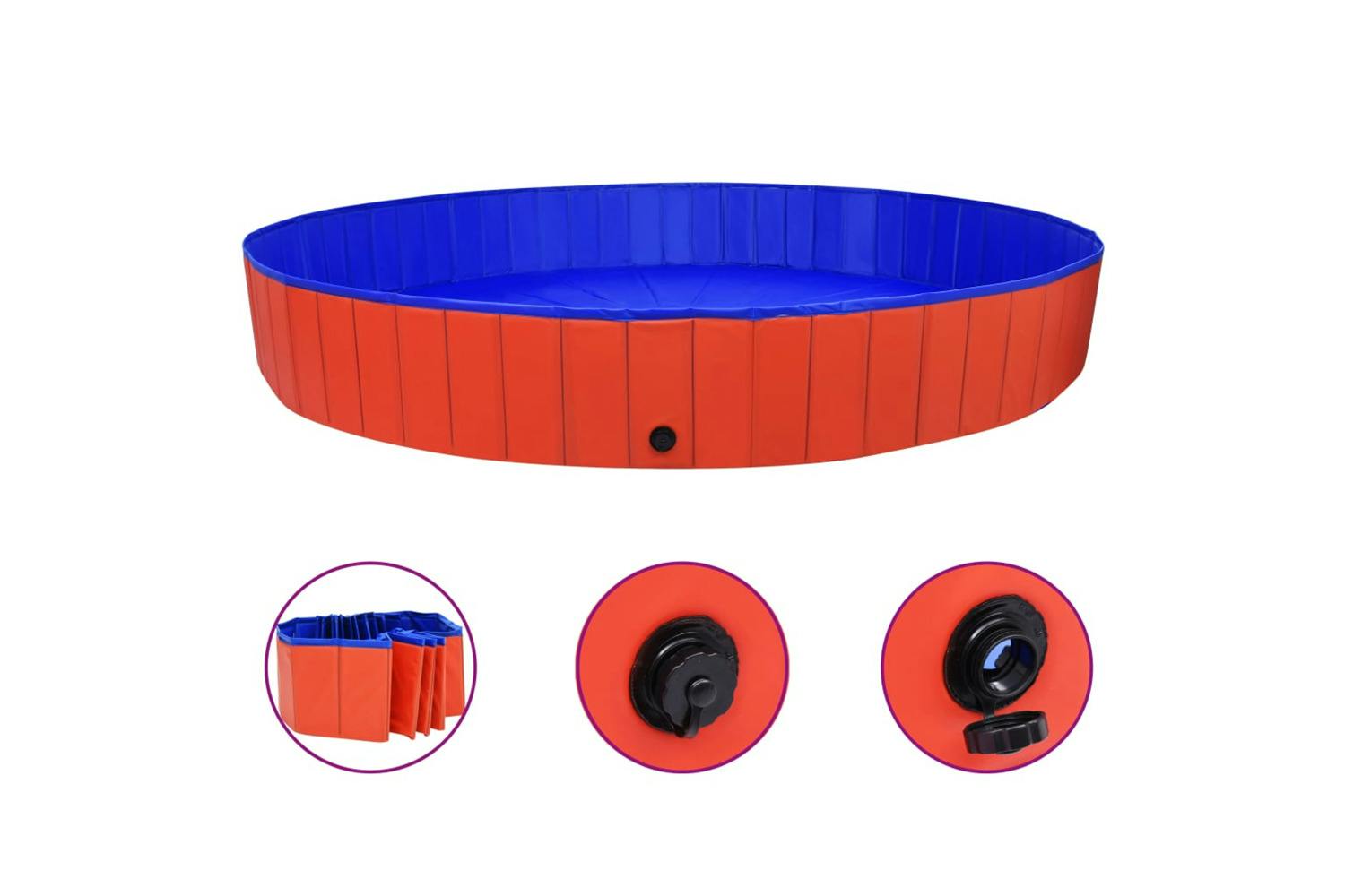 Vidaxl 92601 Foldable Dog Swimming Pool Red 300x40 Cm Pvc