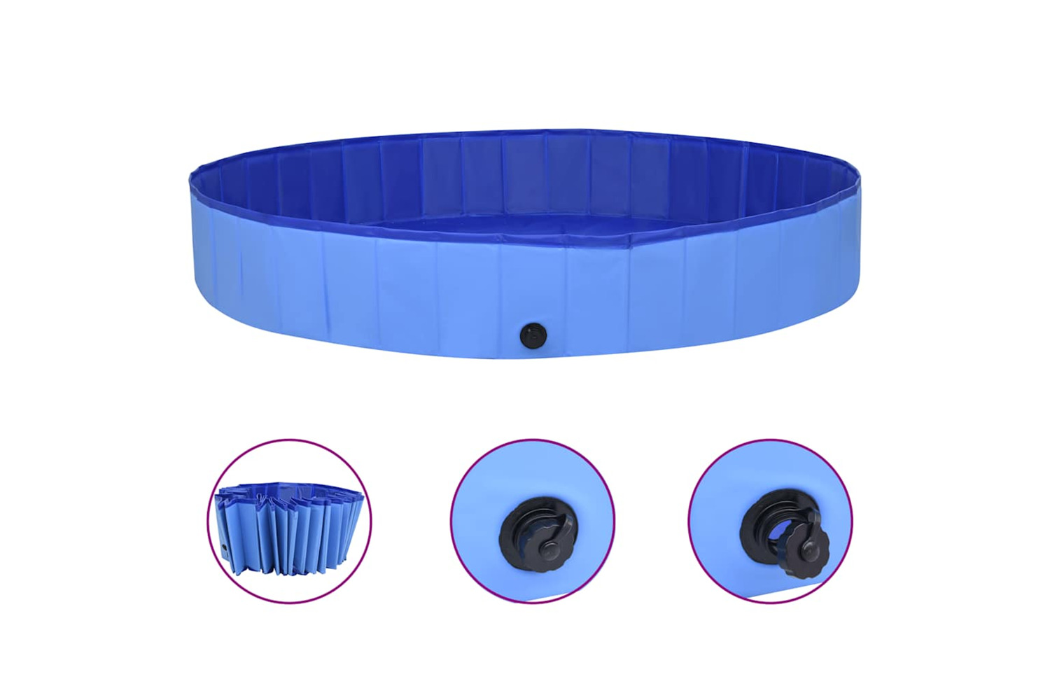 Vidaxl Foldable Dog Swimming Pool Blue 300x40 Cm Pvc
