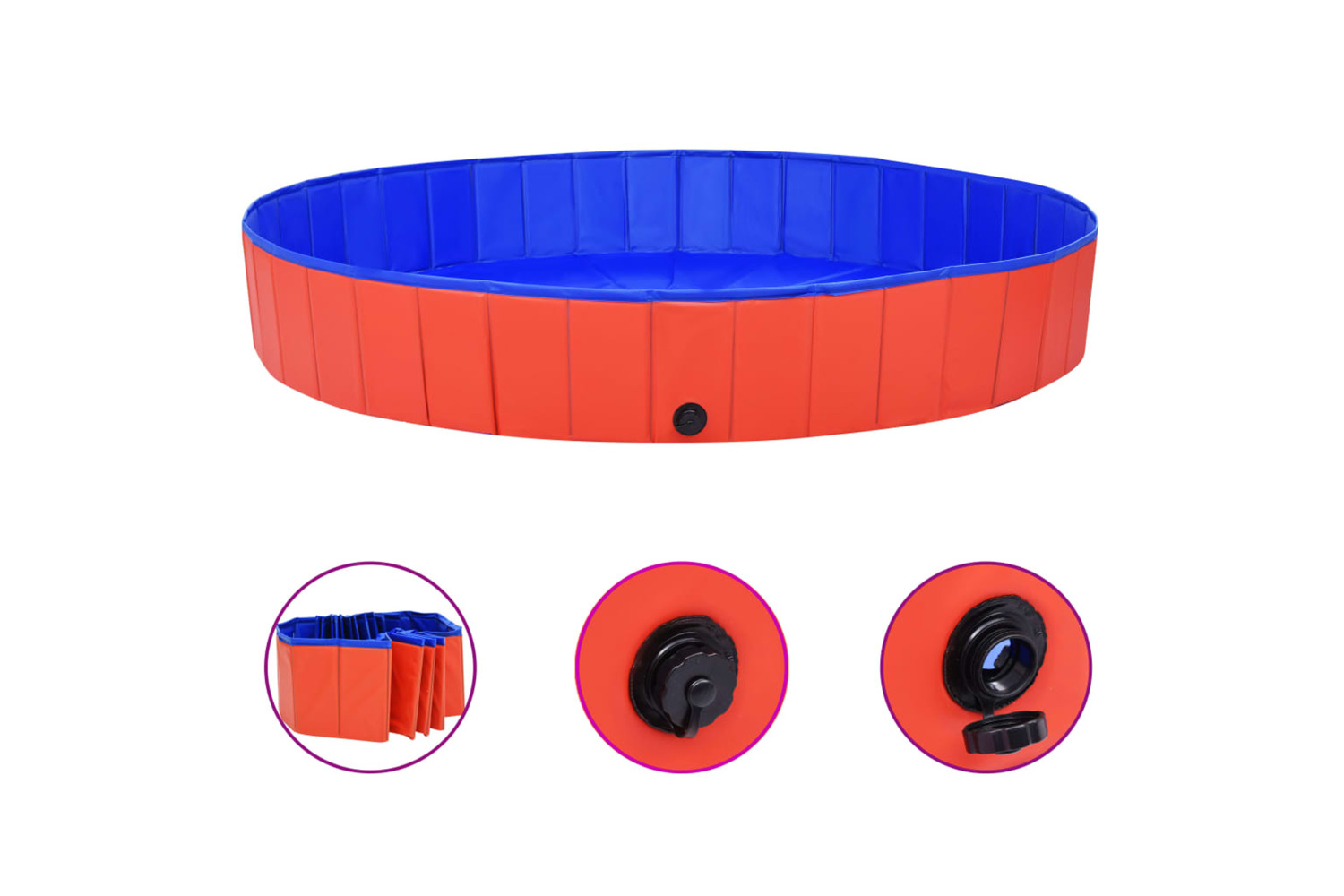 vidaXL 92600 Foldable Dog Swimming Pool Red 200x30cm Pvc