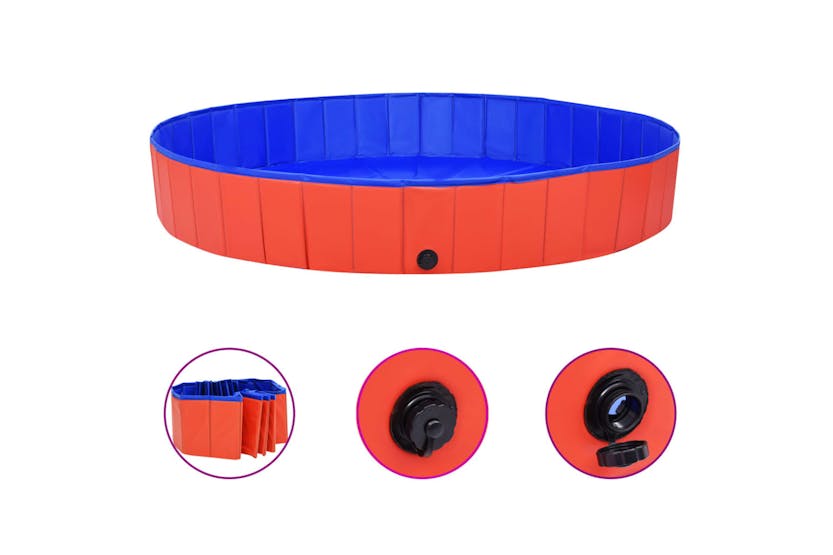 Vidaxl 92600 Foldable Dog Swimming Pool Red 200x30 Cm Pvc