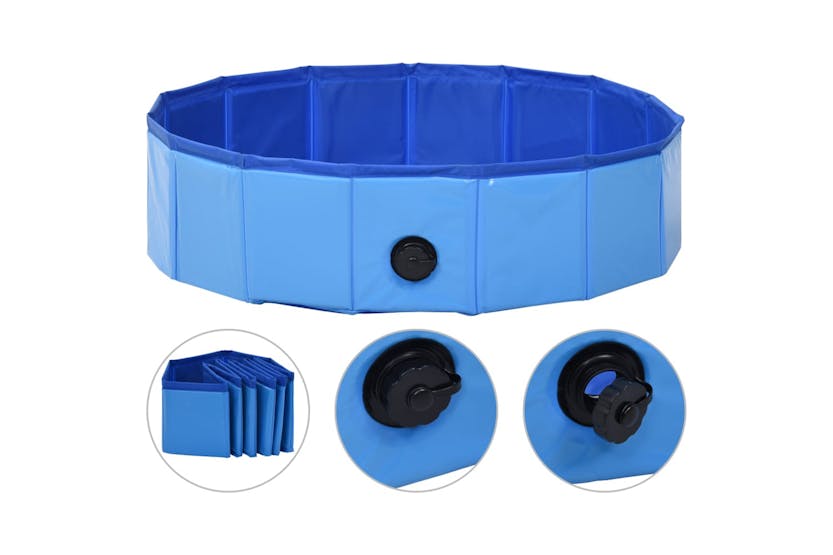 Vidaxl 170825 Foldable Dog Swimming Pool Blue 80x20 Cm Pvc