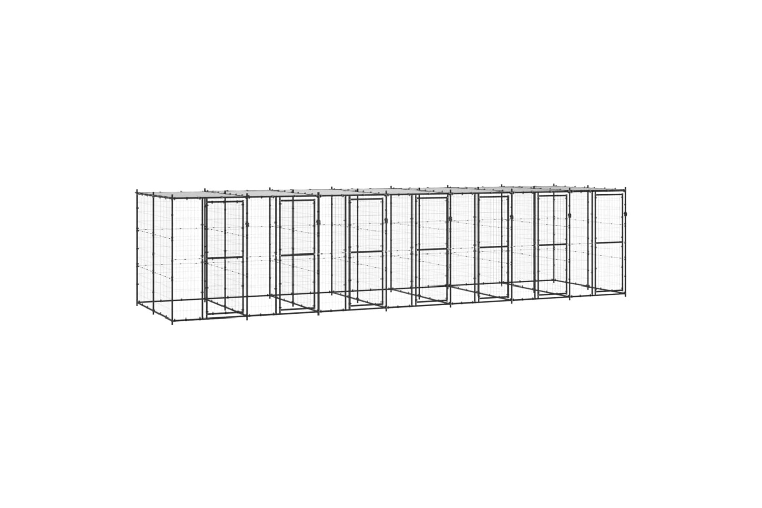 vidaXL 3082254 Outdoor Dog Kennel Steel With Roof 16.94 M2