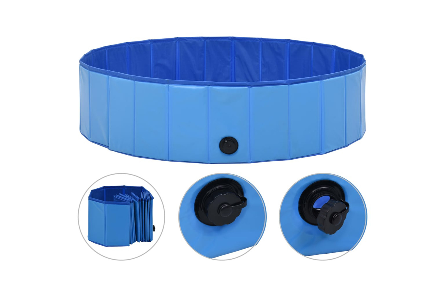 vidaXL 170826 Foldable Dog Swimming Pool Blue 120x30cm Pvc
