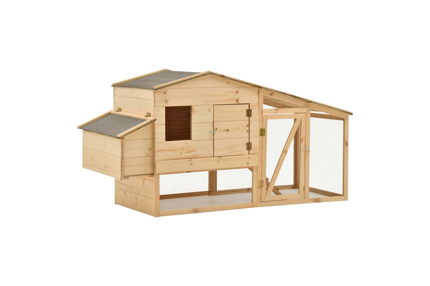 vidaXL 170915 Chicken Cage Solid Pine Wood 178x67x92cm