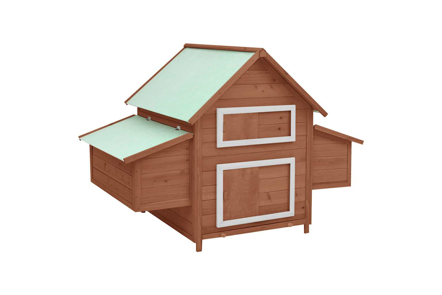 Vidaxl Chicken Coop Mocha And White 150x96x110 Cm Solid Firwood