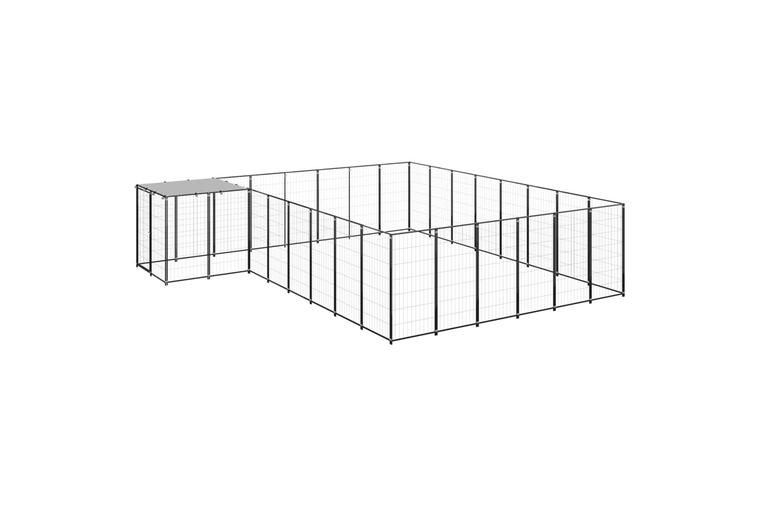 vidaXL 3082227 Dog Kennel Black 15.73 M2 Steel