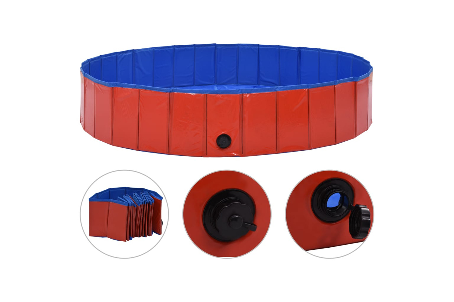 vidaXL 170824 Foldable Dog Swimming Pool Red 160x30cm Pvc