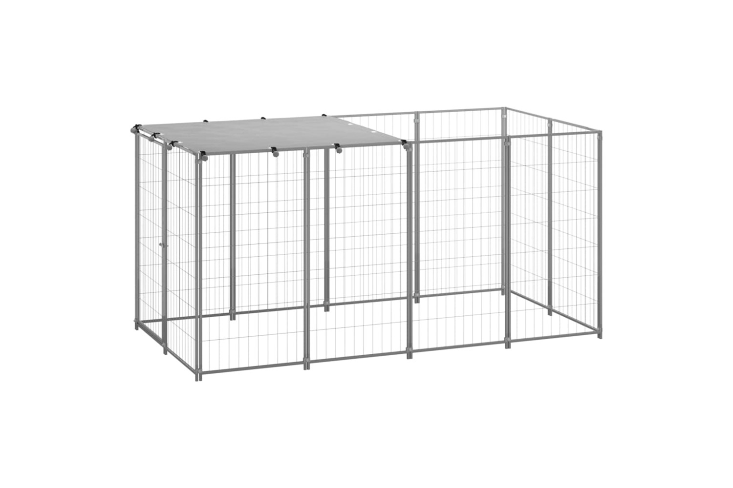 vidaXL 3082202 Dog Kennel Silver 2.42 M2 Steel