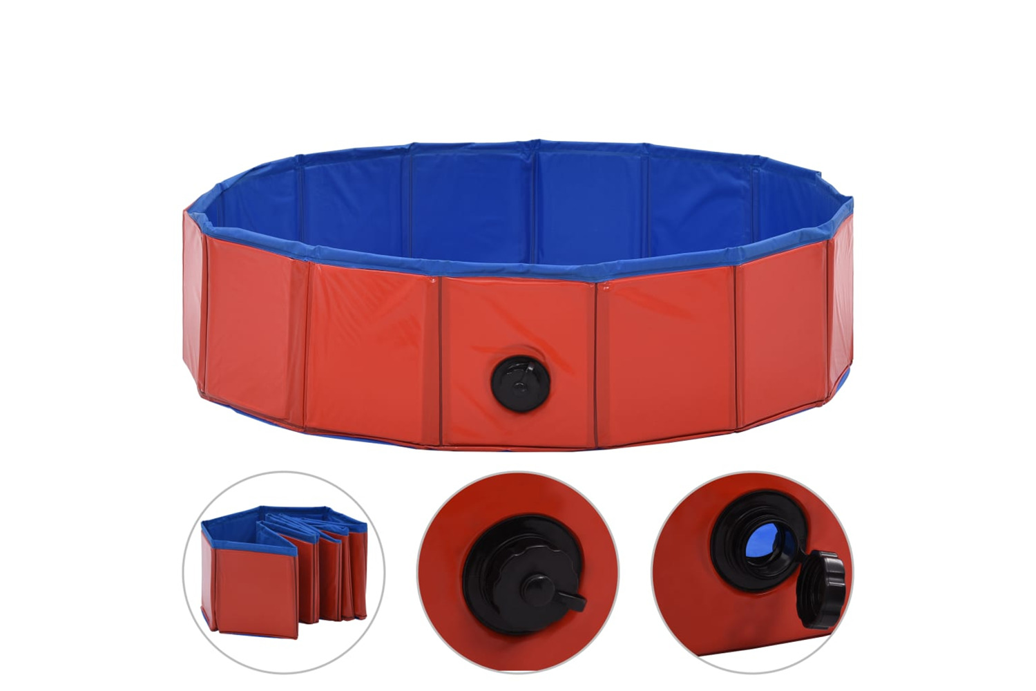 vidaXL 170822 Foldable Dog Swimming Pool Red 80x20cm Pvc