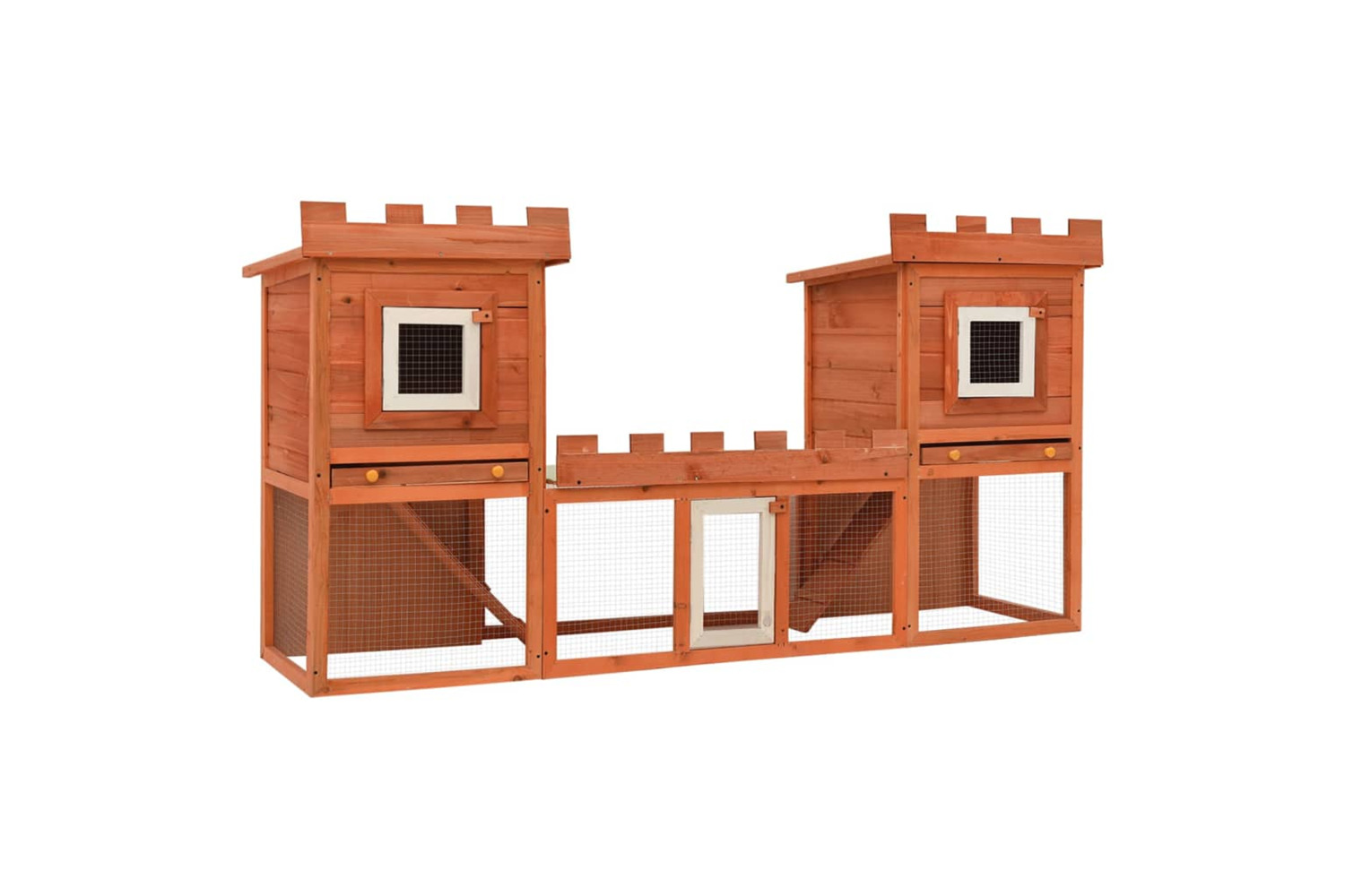 vidaXL 170174 Outdoor Large Rabbit Hutch House Pet Cage Double House