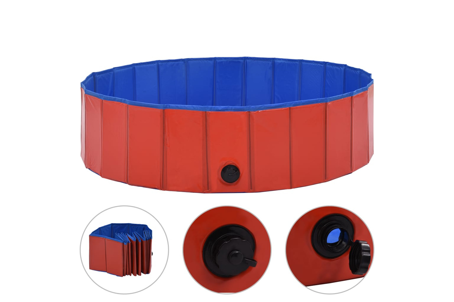 vidaXL 170823 Foldable Dog Swimming Pool Red 120x30cm Pvc