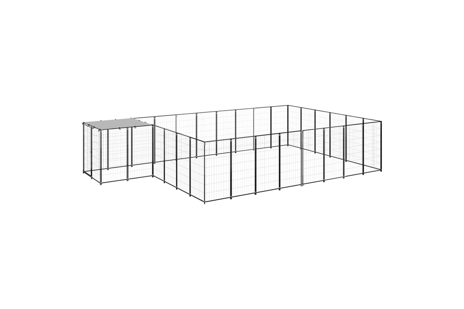 vidaXL 3082214 Dog Kennel Black 15.73 M2 Steel