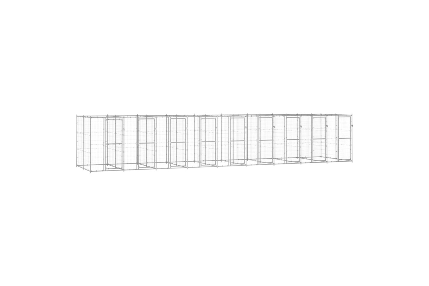 vidaXL 3082289 Outdoor Dog Kennel Galvanised Steel 21.78 M2